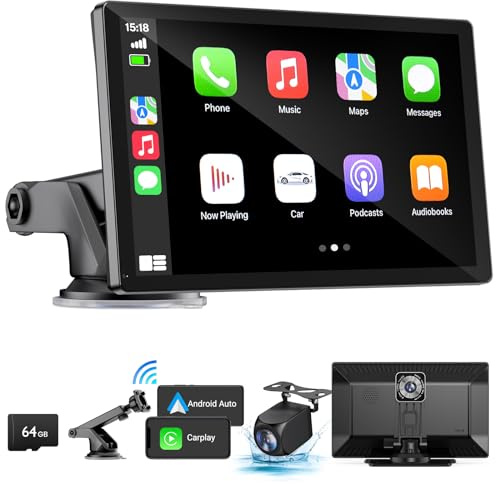 9 Wireless Apple Carplay Screen for Car & Android Auto with Backup Camera