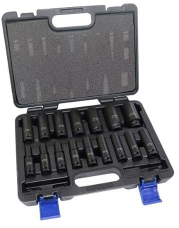 US PRO Tools 16PC 1/2 DR 12PT European Impact Sockets 10-32mm 7536