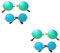 Supvox 4 Stück Kleine Farbbrille Bausatz Für Hamsterröhren Und -Tunnel Doggy Sonnenbrille Puppe Gläser Haustierbrillen Kreisbrille Modellauto Aquarienkies Blau Lünetten Zubehör Mini