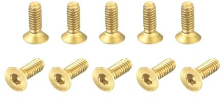 QUARKZMAN Senkkopf-Innensechskantschrauben, M2-0,4 x 6mm Messing Innensechskant-Antrieb Befestigungsschrauben 24 Stück