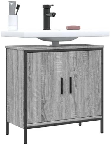 Homgoday Sonoma - Mueble para lavabo de baño, 60 x 30 x 60 cm, madera de ingeniería, mueble para debajo del fregadero, armario de baño, armario de almacenamiento, mueble de lavabo