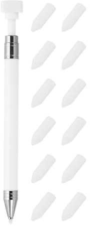 PATIKIL Diamant-Kunst-Stift mit Wachs, Diamant-Kunst-Zubehör Nachfüllbarer Wachs-Stift mit 12 Stück Wachs für Diamant-Kunst Nagel DIY Handwerk, Weiß