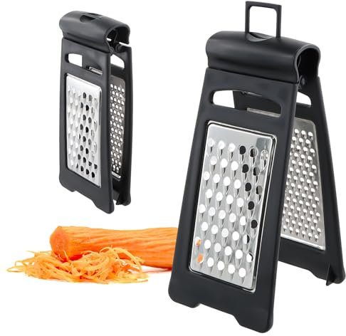 Grattugia in Acciaio Inox Grattugia Formaggio Manuale in Acciaio Inox Grattugia Pieghevole a Doppio Lato (Spesso, Fine) per Verdure, Carote e Patate Affettaverdura Julienne e Manuale per Cucina