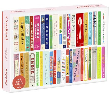 Cooked 1000 Piece Jigsaw Puzzle for Adults | Premium 100% Recycled Board | 1000 Piece Cook Book Cover Jigsaw Puzzle | Gifts for Book Lovers | Happily Puzzles