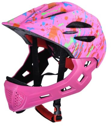 Ronyme Casque de vélo pour Enfants Casque de vélo Casque intégral de Cyclisme pour garçons et Filles Escalade Équitation, Rose
