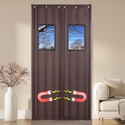 Kälteschutz Magnet Wärmeschutzvorhang für Türen,Schalldämmung Thermo Türvorhang Oxford Fabric Cotton Faser Füllung für Garage Attic Doorways Flur,Winddicht (100 * 230cm)