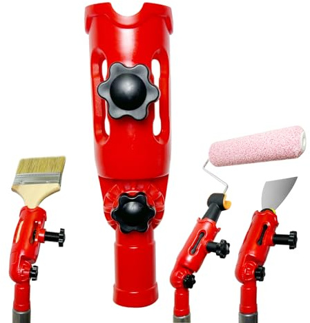 Multi-Angle Paint Brush Extender for High Ceiling,Extension Pole Attachment Holder for Paint Brush,Roller, Scraper, Secure Handle Grip,Great for Walls, Corners, Edges,Corner Painting Tool