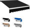 Cubierta de sombra de poliéster impermeable, tela retráctil for toldo de patio, reemplazo de tela, cubierta de toldo for sombrilla for exteriores, lona for terraza, balcón (sin marco)(Black,4.5x1.5m(1