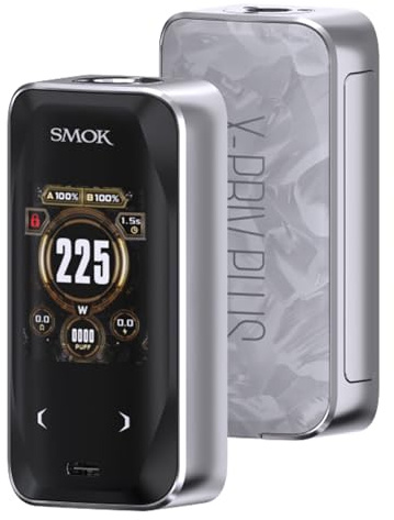 SMOK X-Priv Plus Mod 225W Unterstützung 18650 Batterie (nicht enthalten) Unterstützung TF-D Sub Tank/TFV9 Tank/TFV18 Mini Tank E-Zigaretten Box Mod Vape DTL Vaporizer Kein Nikotin (White Shell)
