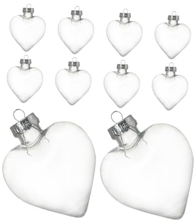 BESPORTBLE Herzförmige Kugeln Kunststoff-Herzen in Form Einer Box Befüllbare Herzkugeln Christbaumschmuck Dekoration Weihnachtsdeko Zum Aufhängen