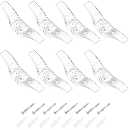 sourcing map 8Pcs 55x11mm Blind Cord Cleats, Blind String Safety Rope Plastic Holder, Window Cord Hooks with Screws for Curtains Sun Shades Ropes, Clear