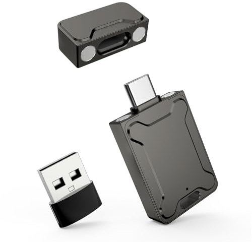 【Keine APP】 Nanopell USB C Stick 128 GB Mit Eigenständigem USB Adapter&Magnetischem Deckel, USB C Stick Speicherstick für Foto-Download, Photostick Omni für für lphone15+/Android/PC.Plug-and-Play.