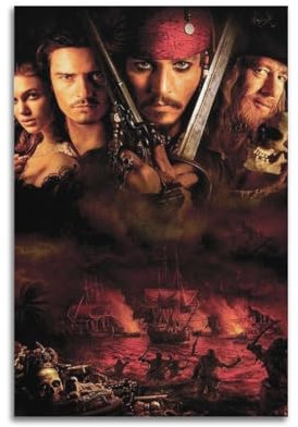 KFNICCE Filmposter Fluch der Karibik, dekoratives Gemälde, Leinwand, Wandposter und Kunstdruck, moderne Familienschlafzimmer-Dekoration, Poster, 30 x 45 cm