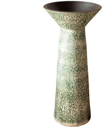 CAFIEDR Lavandino con piedistallo per Bagno, lavabo a Colonna per Esterni, lavabo da appoggio per Giardino, lavabo Artistico, lavabo da Terra con Rubinetto, Kit di Scarico, Piedi(Un)