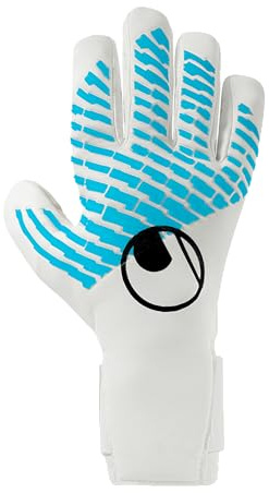 uhlsport Fußball Torwarthandschuhe Fangmaschine Cybertec - Absolutgrip HN Fit, weiß/cyberblau/schwarz, 11
