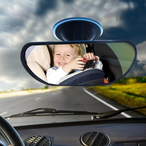 Foreverup Universal Innenspiegel mit Saugnapf, Auto Rückspiegel, Auto Innenspiegel Rückansicht, RückspiegelAuto für Car Auto Boat SUV Van 200 x 60 mm