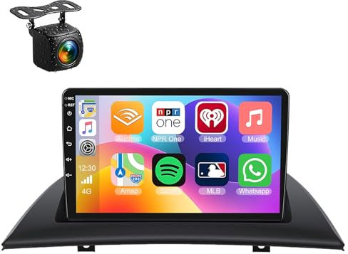 Android 14 Autoradio 2Din GPS Navi für BMW X3 E83 2004-2012 9 Zoll Auto Bildschirm Radio mit Bluetooth 5.0 Carplay Android Auto WiFi 4G DSP SWC MIC+ AHD Rückfahrkamera(S-1(2G+32G))