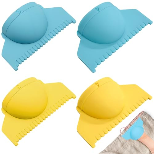 4 calibres de costura para bloqueo de bordes de 3 mm/4 mm, plantillas de costura, reglas guía, herramienta de medición, regla de dedo para costura recta DIY.