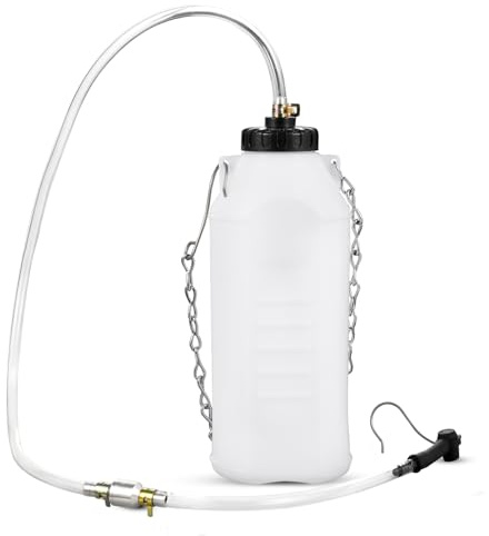 1L Brake Fluid Bleeder kit with Non-Return Check Valve and Hanging Hook, Brake Bleeding Kit with Long Tube and Rubber Connector, Prevents Backflow for Most Bleeder Screws