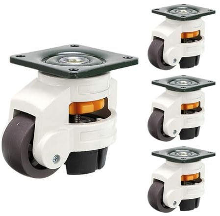 4 Stück Nivellierrollen mit ausziehbarer NBR-Unterlage for Werkbänke, Tische, elektrische Geräte und Verkaufsautomaten(49x49mm)