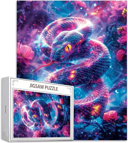 Schlange Puzzle 3000 Teile Tier Puzzle Erwachsene, Holzpuzzle Klassische Puzzles, Jigsaw Puzzles für Erwachsene, Premium Quality Klassische Jigsaw, Geschicklichkeitsspiel für die Ganze Familie H-6468