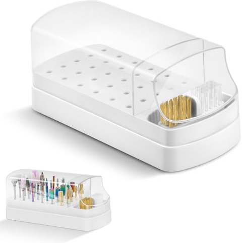 Nail Drill Bits Holder Heavy Duty, 30 Holes Electric Nail File Bits Displayer Organizer Container (Not Inlcude Nails Drill Bit Set)