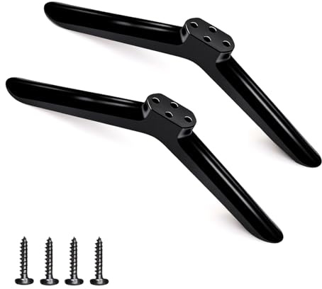 2PCS Universal TV Legs with Screws for 24-55 Inch Flat Screen TVs | Replacement TV Stand Base Feet Compatible with Samsung/LG/Hisense/TCL Roku/Sharp/JVC, Non-Slip Pedestal Stand for Table Top