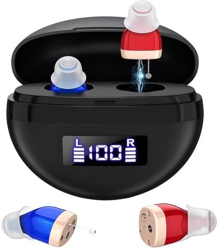 AAFGVC Hermhoffer CIC in-Ear MINI-Kopfhörer - Soundgeräte Wiederaufladbar Mit Intelligenter Geräuschunterdrückung Für Innen Und Außenbereiche (Schwarz(A))