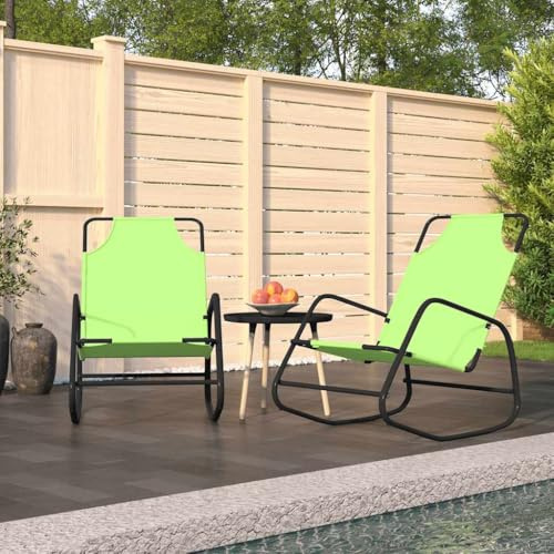 ZQQLVOO Schaukelliegen 2 STK. Grün Stahl und Textilene für Garten und Terrasse mit atmungsaktiver Mesh-Oberfläche und robustem pulverbeschichtetem Gestell