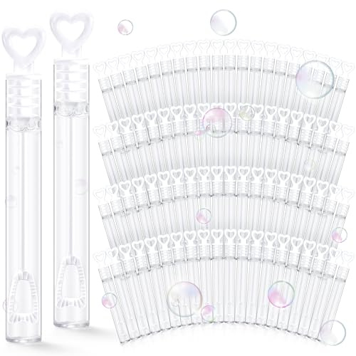COZCLAM 120 Stück Seifenblasen für Hochzeit Mit Herzförmigem Griff | Perfekt als Gastgeschenke für Hochzeiten, Dekorationen und Standesamt, Seifenblasen Hochzeit für Taufe, Valentinstag