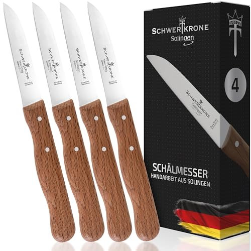 Schwertkrone juego de cuchillos de cocina mango madera de haya rectos alemania solingen inoxidable