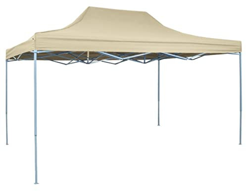 vidaXL Carpa de Fiesta Jardín Plegable Pop-up Acero Tela Crema 3x4,5m Cenador