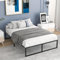 VECELO 4ft6 Double Bed Frames, Metal Platform 135x190 cm, Steel Slats Mattress Base, 36 cm Height with Underbed Storage, No Box Spring Needed, Easy Assembly, Black