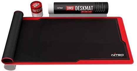 NITRO CONCEPTS Tapis De Souris XXL 900x400mm Bords sans Franges Tapis de Souris Gamer Large en Microfibre Tapis Souris Ergonomique Antidérapant (Noir/Rogue)