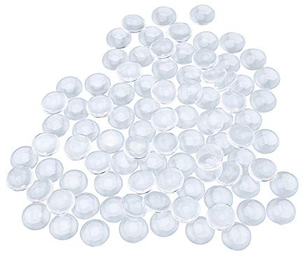HAUTOCO Round Glass Dome Cabochons Clear Tiles Non-calibrated for Cameo Pendants Photo Jewelry Necklaces 0.79 inch/20mm-90 Pieces