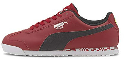 PUMA Unisex Ferrari Race Roma Sneaker, Rosso Corsa Black White, 43 EU