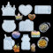 FineInno 7 Stücke Resin Shaker Formen Treibsand Epoxidharz Formen Gießformen Silikon Schmuck Giessformen DIY Resin frühling Anhänger Ohrringe Schlüsselanhänger