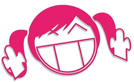 Decus Shop Fuck You Smiley Girl XXL 1865 (rosa) // Sticker OEM JDM Style Aufkleber