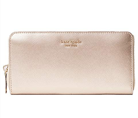 Kate Spade New York Laurel Way Neda Saffiano Leather Zip Around Wallet - Gold - One Size