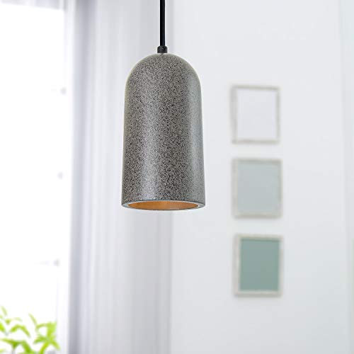 Paco Home Luminaria Suspendida, E27, Lámpara Para Salón, Comedor Y Cocina De Altura Ajustable, Color: Hormigón-Arena-Negro, Bombilla: Sin bombillas