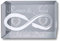 Gravur in Glas | 80mm Quader Infinity und Herzen | personalisiert mit Namen und Spruch oder Datum