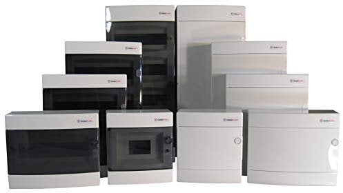 TP Sicherungskasten Verteilerkasten Aufputz für 8-48 Module 1-4 Reihig (3x18 Module, Weiß)