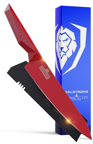 DALSTRONG Santoku Knife - 7 - Shadow Black Series - Red Edition - Red Titanium Nitride Coated - High Carbon - 7CR17MOV-X Vacuum Treated Steel - Sheath - NSF Certified
