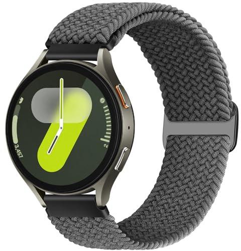 Runostrich 22mm Nylon Geflochtene Elastische Solo Loop Armband Kompatibel mit Samsung Galaxy Watch 3 45 mm/Galaxy Watch 46 mm/Gear S3 Frontier/Classic/Garmin Venu 3/Venu 2/Vivoactive 4 Damen Herren