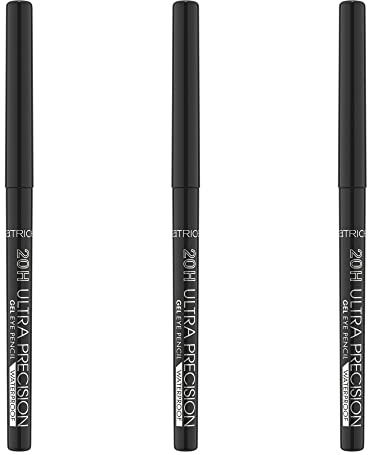 Catrice 20H Ultra Precision Gel Eye Pencil Waterproof, Kajal, Nr. 010 Black, schwarz, definierend, langanhaltend, sofortiges Ergebnis, matt, vegan, ohne Parfüm, 3er Pack (3 x 0,08g)