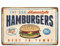 DJNGN Originale Vintage Design Hamburger Targa in latta Targa in metallo Targa artistica da parete, spessa latta Stampa Poster Decorazione da parete Targa per ristorante 8 x 12 in