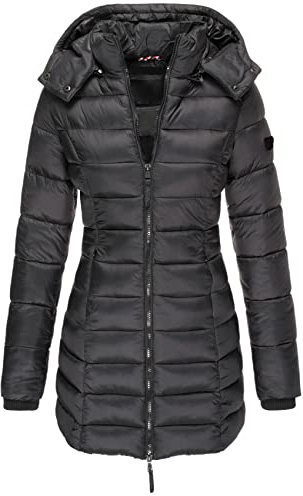Veste MatelasséE en Coton pour Femmes d'hiver, Veste MatelasséE Mi-Longue AjustéE pour Femmes, Veste MatelasséE en Duvet Chaud