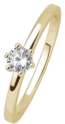 XENOX Damen 925 Sterling Silber Ring mit Zirkonia in goldfarben - XS7383G, Ringgröße (Durchmesser):54 (17.2 mm Ø)