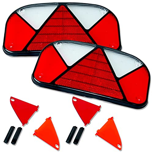 Impulse Innovation Lichtscheibenset Aspöck Multipoint 2 | Ersatzglas Links & Rechts | NSL & RFS | Rücklichtglas 18-8470-007 | Anhänger Rückleuchte