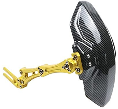 WIPP Spiegelersatz Universelles Motorradrad Heckmüll -Kotflügel -Reifen -Spritzschutzküche kompatibel mit Tmax 530 Suz-Uki GN125 Kawa-Saki Z900 Motorradzubehör (Color : Carbon Fiber Gold)